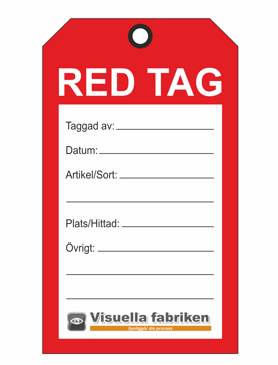 5S Red Tag Template